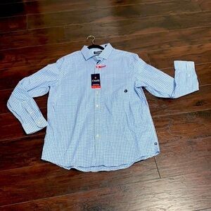 NWT Chaps Performance Cotton Stretch Ultimate Cooling Plaid Shirt, sz Large